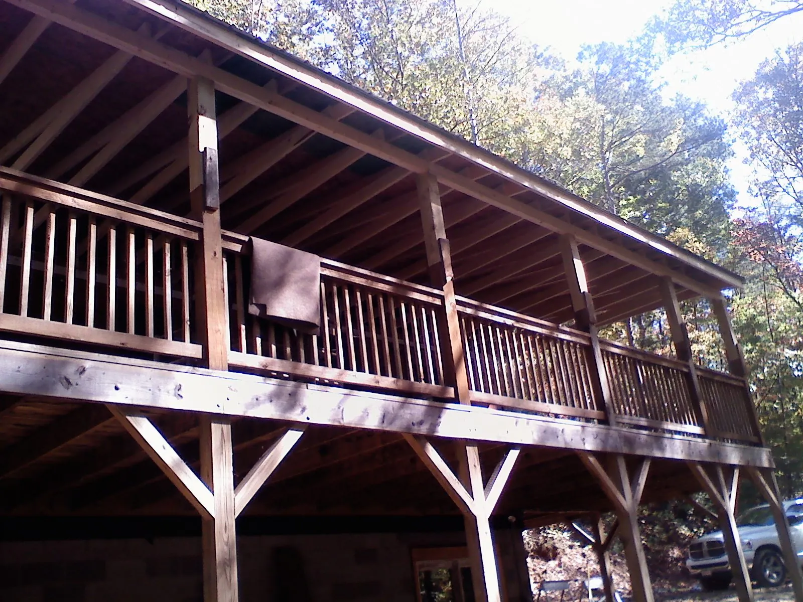 Timber framing under a new elevated porch and deck — Roof Leak Repair in Harleysville by Roofing Brothers